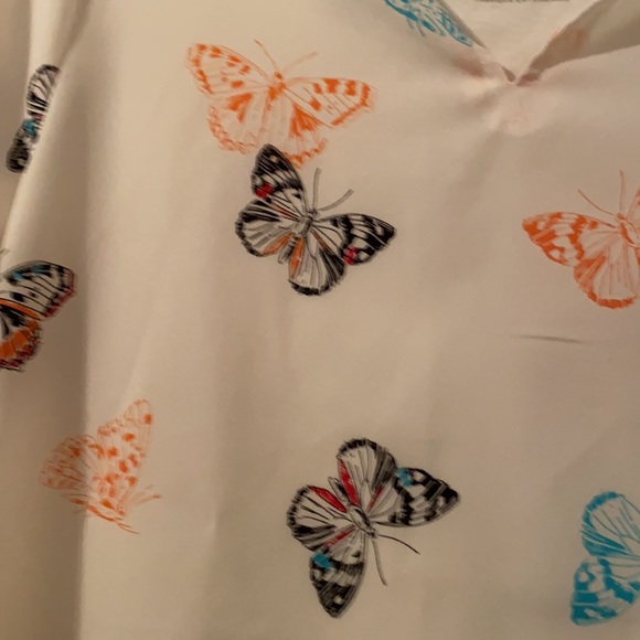 Van Heusen white/ butterfly blouse - Picture 4 of 4